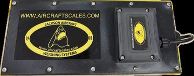 Intercomp AC30-60 scale converted to wireless technology for cable-free aircraft weighing, with hand held or laptop computer read out